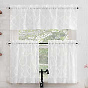 No. 918&reg; Allerton 36-Inch Window Curtain Tier Pair and Valance in White (Set of 3)