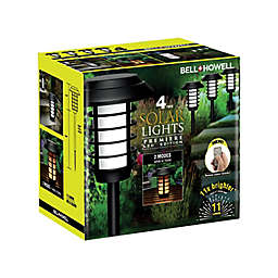 Bell + Howell Solar Pathway Lights with Remote in Black (Set of 4)