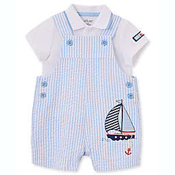 Little Me® 2-Piece Sailboat Shortall and Polo Set in Blue