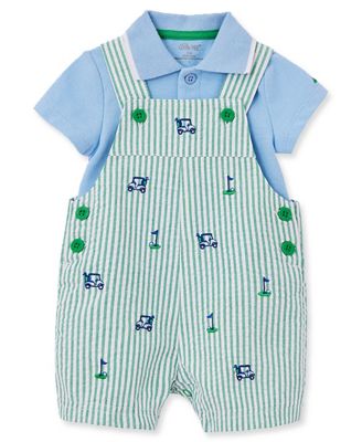 Little Me&reg; 2-Piece Golf Polo and Shortall in Green