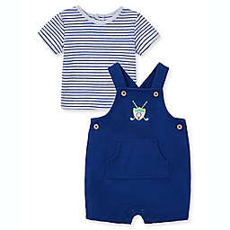 Little Me® 2-Piece Golf Shortall and Shirt Set in Blue
