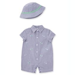 Little Me® 2-Piece Puppies Romper and Hat Set