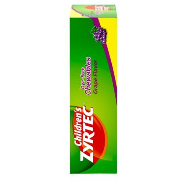 Zyrtec&reg; Allergy 24-Count Children's 10 mg Dye-Free Chewables. View a larger version of this product image.