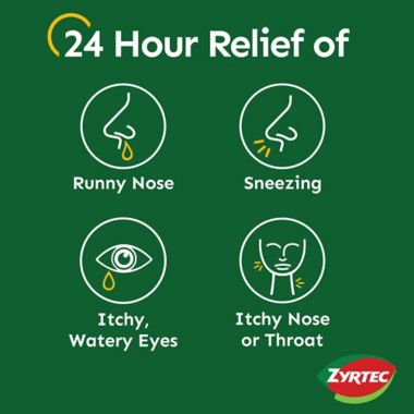 Zyrtec&reg; Allergy 24-Count 10 mg Dye-Free Chewables. View a larger version of this product image.