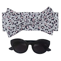 Little Me® Size 0-12M 2-Piece Leopard Sunglasses and Headwrap Set