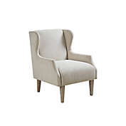 Martha Stewart Malcolm Wing Back Accent Chair in Taupe