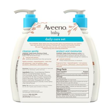 Aveeno&reg; Baby Wash &amp; Shampoo and Daily Moisture Lotion Daily Care Set. View a larger version of this product image.