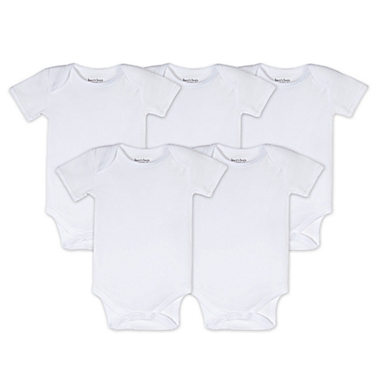 Burt&#39;s Bees Baby&reg; 5-Pack Organic Cotton Short Sleeve Bodysuit in Cloud. View a larger version of this product image.