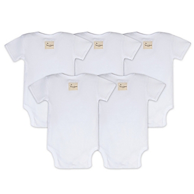Burt&#39;s Bees Baby&reg; 5-Pack Organic Cotton Short Sleeve Bodysuit in Cloud. View a larger version of this product image.