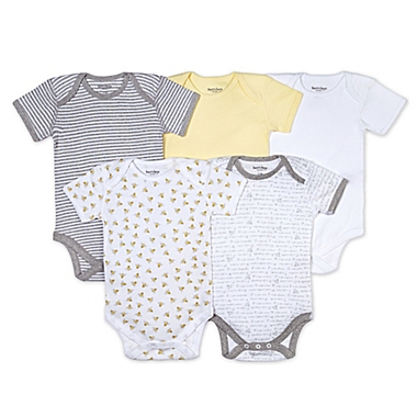 Burt&#39;s Bees Baby&reg; Size 12M 5-Pack Sunshine Organic Cotton Short Sleeve Bodysuits. View a larger version of this product image.