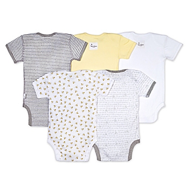 Burt&#39;s Bees Baby&reg; Size 0-3M 5-Pack Sunshine Organic Cotton Short Sleeve Bodysuits. View a larger version of this product image.