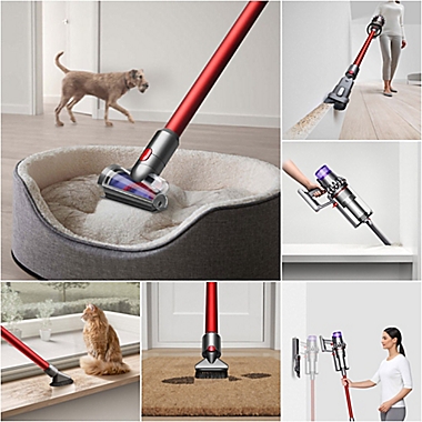 Dyson Outsize+ Cordless Stick Vacuum Cleaner in Nickel/Red. View a larger version of this product image.