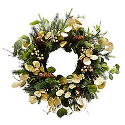 Bee & Willow™ Eucalyptus Decorative Christmas Wreath in Gold