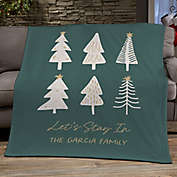 Christmas Aspen 50-Inch x 60-Inch Personalized Lightweight Fleece Blanket in Green