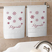 Winter Wonderland 2-Piece Personalized Linen Towel Set in White