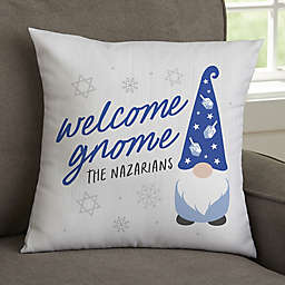 Hanukkah Gnome Personalized 14-Inch Velvet Throw Pillow