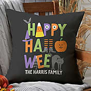 Trick or Treat Icons Personalized Square Outdoor Throw Pillow 
