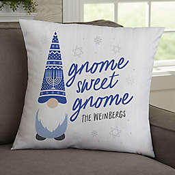 Hanukkah Gnome Personalized 18-Inch Velvet Square Throw Pillow