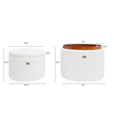 UGG&trade; Polar 2-Piece Nesting Storage Ottoman Set in Snow. View a larger version of this product image.