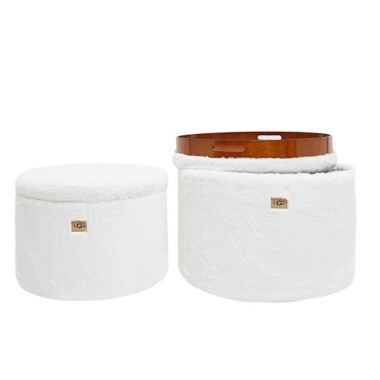 UGG&trade; Polar 2-Piece Nesting Storage Ottoman Set in Snow. View a larger version of this product image.