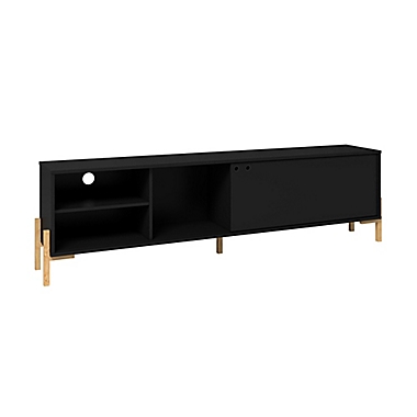 Manhattan Comfort&copy; Bowery 72.83-Inch TV Stand in Black/Oak. View a larger version of this product image.