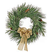 HGTV Home 22-Inch Pre-Lit Black Tie Cedar Wreath