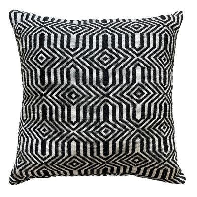 Woven Abstract Square Outdoor Throw Pillow
