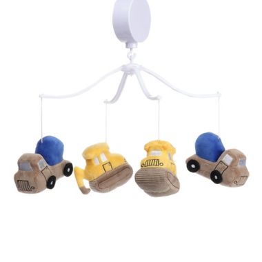 Bedtime Originals&reg; Construction Zone Musical Baby Crib Mobile in Grey. View a larger version of this product image.