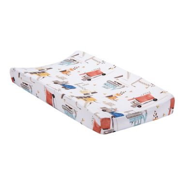 Bedtime Originals&reg; Construction Zone Changing Pad Cover in White. View a larger version of this product image.
