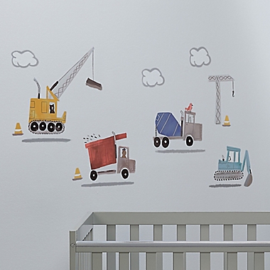 Bedtime Originals&reg; Construction Zone Wall Decals in Grey. View a larger version of this product image.