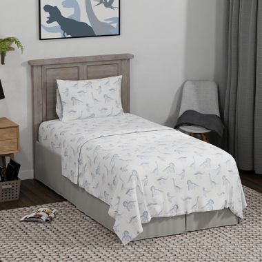 Morning Bird&reg; Jurassic World&trade; 200-Thread-Count Queen Sheet Set in Blue. View a larger version of this product image.