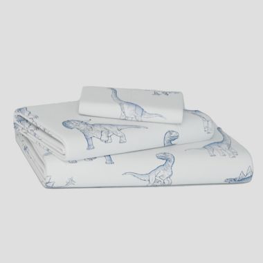 Morning Bird&reg; Jurassic World&trade; 200-Thread-Count Queen Sheet Set in Blue. View a larger version of this product image.