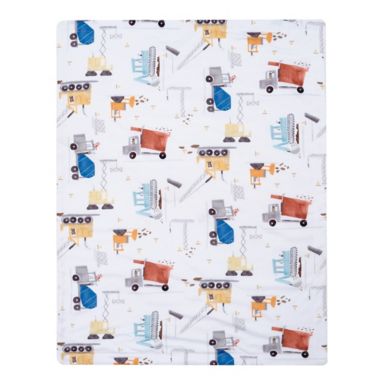 Bedtime Originals&reg; Construction Zone Baby Blanket in White. View a larger version of this product image.