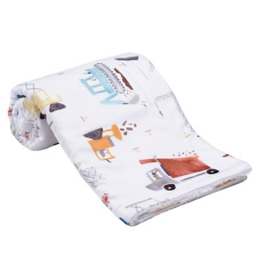 Bedtime Originals&reg; Construction Zone Baby Blanket in White. View a larger version of this product image.