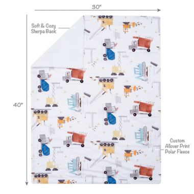 Bedtime Originals&reg; Construction Zone Baby Blanket in White. View a larger version of this product image.