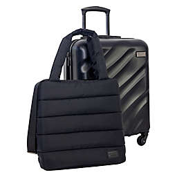 Geoffrey Beene™ 2-Piece Hardside Upright Carry On and Puffer Underseat Luggage Set in Black