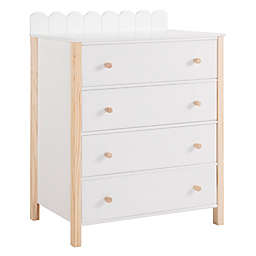 Wonder Hill Winney 4-Drawer Dresser with Fence Detail in White/Natural