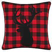 Eddie Bauer&reg; Cabin Plaid Stag Head Cotton Yarn Dye Flannel Reversible Throw Pillow in Red