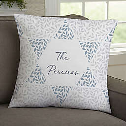Spirit of Hanukkah Personalized Velvet 18-Inch Square Throw Pillow in White