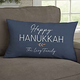 Spirit of Hanukkah Personalized Lumbar Throw Pillow
