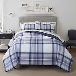 Serta® Simply Clean 7-Piece Scott Plaid Bedding Set in Blue