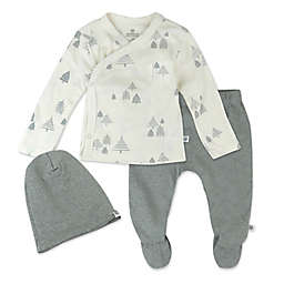 Honest® 3-Piece Side Snap Top, Footed Pant, and Beanie Set in Grey