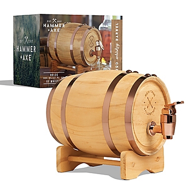 Hammer + Axe&trade; 27 oz. Whiskey Barrel Dispenser in Brown. View a larger version of this product image.
