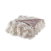Inspired Home Faux Fur Throw Blanket in Blush
