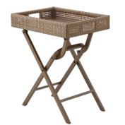 Everhome&trade; Cove Wicker Outdoor Folding Tray Serving Table in Brown