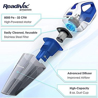 ReadiVac Kirby Storm Handheld, Wet &amp; Dry Vacuum in Blue. View a larger version of this product image.