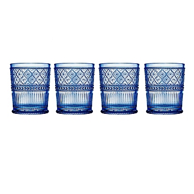 Godinger&reg; Claro Double Old Fashioned Glasses in Blue (Set of 4). View a larger version of this product image.