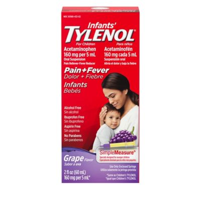 Infant Tylenol&reg; Oral Suspension Pain + Fever in Grape Flavor