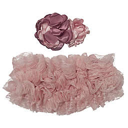 So Dorable® Size 0-6M 2-Piece Tulle Diaper Cover and Headband Set in Mauve