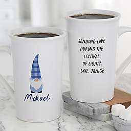 Hanukkah Gnome Personalized Latte Mug in White